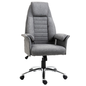 HOMCOM Executive Chair Office High Back Padded Swivel Computer Seat Ergonomic Grey