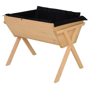 Outsunny Raised Garden Planter Bed with Solid Wood Construction and Bag - Perfect Flower Box for Growing Herbs and Plants