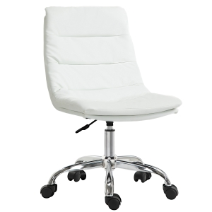Vinsetto Armless PU Office Chair Mid-Back Computer Desk Chair w/ Adjustable Height