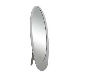 Monarch 59" Contemporary Oval Shape Full-Length Mirror with Stand - Grey Frame Finish
