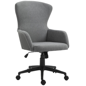 Vinsetto Ergonomic Rolling Office Desk & Computer Chair with 5 Castor Wheels & Easy Adjustable Height/Tilt - Grey