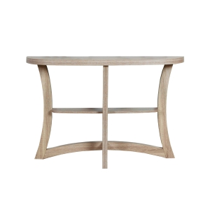 Moarch 47" Half Moon Shape 2-Tier Wood Grain-Look Accent Console Table - Dark Taupe Finish