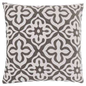Monarch 18" x 18" Geometric Motif Decorative Throw Pillow (1 pc) - Dark Taupe