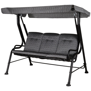 Outsunny Swinging Backyard Patio Chair w/ Durable Steel Frame & Padded Cushion Bench Seat