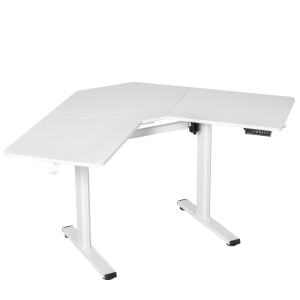Vinsetto 65.75" Adjustable Height Standing Desk, V-Shaped Computer Desk Workstation for Home, Office, White
