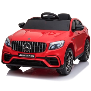 Aosom 12V Ride On Toy Car for Kids with Remote Control, Mercedes Benz AMG GLC63S Coupe, 2 Speed, with Music, Electric Light, Red