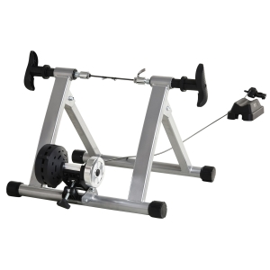 Soozier Magnetic Bike Bicycle Trainer Stand Indoor Exerciser w/5 Levels of Adjustable Resistance - Silver