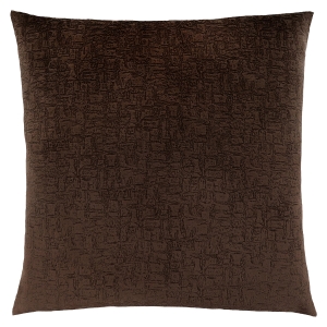 Monarch 18" x 18" Mosaic Velvet Decorative Throw Pillow (1 pc) - Dark Brown