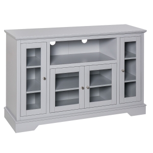 HOMCOM Modern Sideboard Console Table Buffet Server Storage Cabinet with Glass Doors for Living Room, Kitchen, Grey