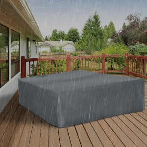 Outsunny Oxford Patio Garden Furniture Dining Table Chair Set Cover Water Protector Waterproof Anti-UV, 108" x 80" x 35"H, Charcoal Grey