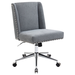 Vinsetto Ergonomic Mid Back Computer Office Chair, Task Desk 360° Swivel Rocking Chair w/ Adjustable Height, Grey