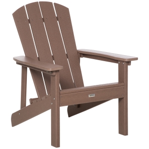 Outsunny Outside Patio & Backyard Lounge Adirondack Chair w/ Ergonomic Design, Brown