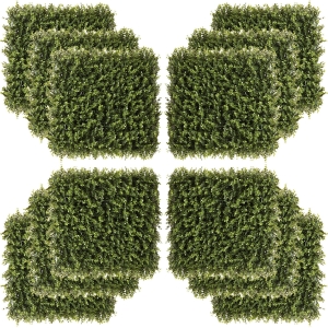 Outsunny 12 PCS 20" x 20" Artificial Boxwood Wall Panel Float Grass Privacy Fence Screen