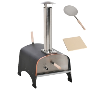Outsunny Outdoor Pizza Oven w/ Thermometer for Garden Backyard Camping Cooking