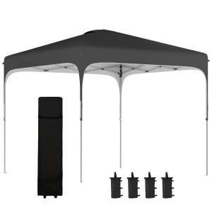 Outsunny Pop Up Gazebo Foldable Canopy Tent with Wheeled Carry Bag & 4 Leg Weight Bags