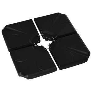 Outsunny 4-Piece Cantilever Offset Umbrella Base Stand Parasol Weights Water, Sand Black