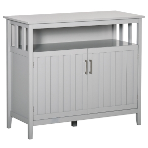 HOMCOM Sideboard Buffet Server Table with 2 Doors, Kitchen Storage Cabinet with Adjustable Shelves for Kitchen, Grey