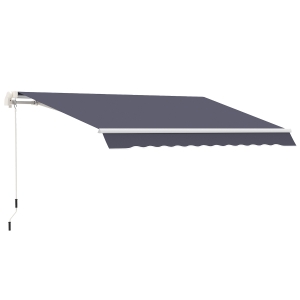 Outsunny Patio Awning Canopy Retractable Deck Door Outdoor Sun Shade Shelter, 10' x 8'
