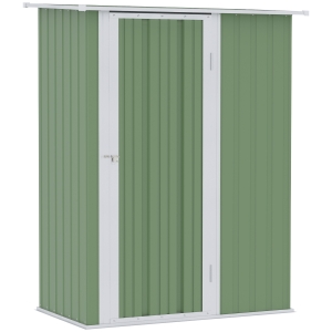 Outsunny 4.5' x 3' x 6' Outdoor Storage Shed Store Patio Furniture with Lockable Door for Yard Tools and Accessories, Green