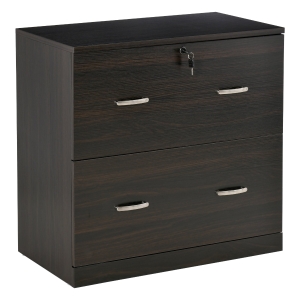 Vinsetto Vertical File Cabinet with 2 Drawers and Hanging Bars for A4 Size, Walnut