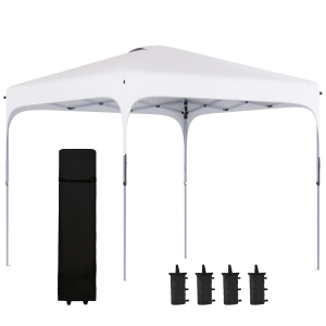 Outsunny Pop Up Gazebo Foldable Canopy Tent with Wheeled Carry Bag & 4 Leg Weight Bags