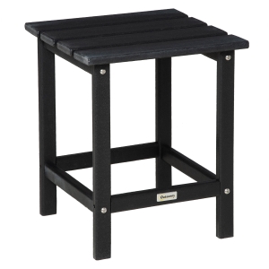 Outsunny Patio Side Table, Outdoor Plastic End Table for Backyard, Deck, Lawn, Black