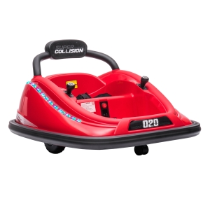 Aosom 12V Kids Bumper Car Twins Motor, w/ Parent Remote Control, Lights, 360° Rotation