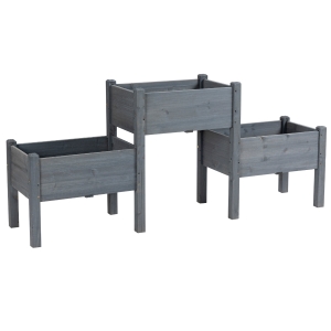 Outsunny 3 Tier Raised Garden Bed Freestanding Planter Box for Vegetables, Herb, Flowers