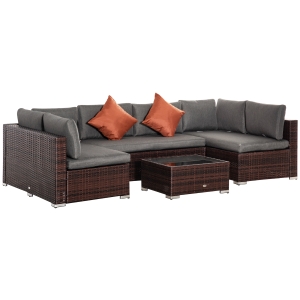 Outsunny 4 PCS Patio PE Rattan Wicker Conservatory Outdoor Sofa Furniture Set
