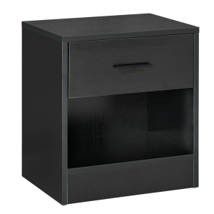 HOMCOM Small Nightstand End Table Bedroom Side Stand Accent Table w/ Drawer Black