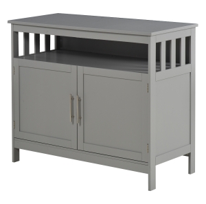 HOMCOM Kitchen Sideboard, Buffet Cabinet, Wooden Storage Console Table with 2-Level Cabinet and Open Shelf, Grey
