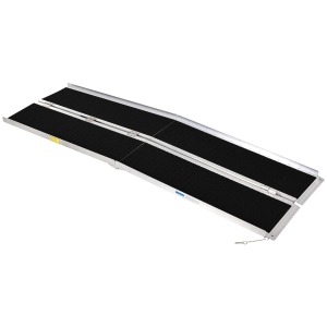 HOMCOM Aluminum Portable Skidproof PVC Carpeted Folding Wheelchair Ramp, 8'