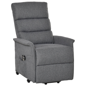 HOMCOM Electric Lift Recliner Massage Chair Vibration, Living Room Office Furniture, Grey