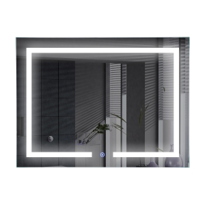 kleankin 44W Wall Mount Bathroom LED Waterproof Make Up Mirror with Defogging Function & Touch Switch - White Light