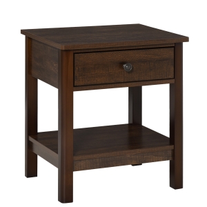 HOMCOM Wood Living Room End Table with Storage Drawer and Open Shelf