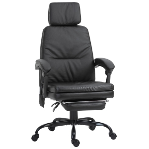 Vinsetto Faux Leather Vibrating Massage Computer Desk Lounger w/Remote Control, Black