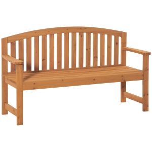 Outsunny 3-Seater Garden Bench Wooden Outdoor Patio Seat with Slatted Design