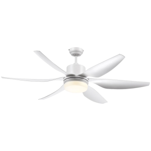 HOMCOM Reversible Ceiling Fan with Light, 3 Blades Indoor LED Lighting Fan, White