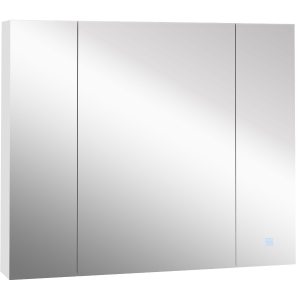 kleankin LED Lighted Mirror Cabinet, Wall-mounted Bathroom Organizer w/ Touch Switch