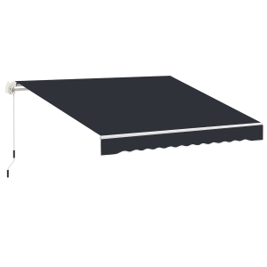 Outsunny Outside Retractable Canopy Sunlight Cover with UV Ray Protection and Steel Frame