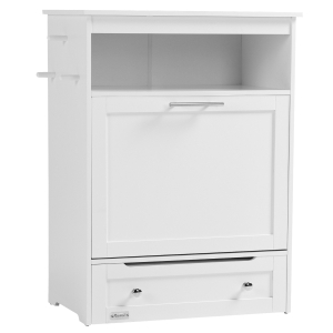 PawHut Pet Feeder Station for Dog and Cat Food with Storage Cabinet, White