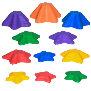 Outsunny 11pcs Balance Stepping Stones Stackable Non-slip Obstacle Course, Indoor / Outdoor