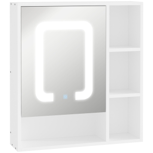 kleankin LED Lighted Medicine Cabinet with Mirror Wall-mounted Bathroom Organizer