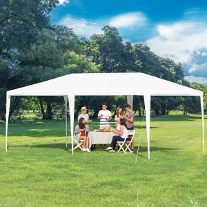 Outsunny 19'x9' Gazebo Party Tent Outdoor Event Canopy Garden Sun Shade with Removable Mosquito Mesh Netting