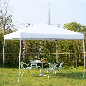Outsunny 10x10ft Pop Up Wedding Party Tent Gazebo Canopy with Removable Mesh Curtains and Carry Bag, White