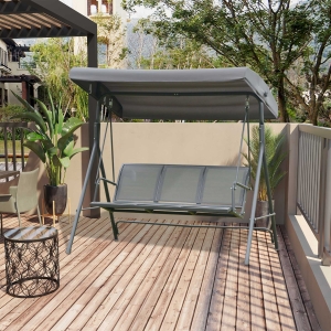 Outsunny 3 Seater Swing Chair Garden Hammock Canopy Patio Outdoor Bench Seat