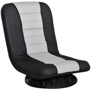 HOMCOM 360 Degree Swivel Game Chair Folding Floor 5-Position Adjustable Lazy Chair - Grey