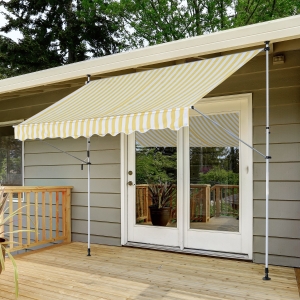 Outsunny Manual Retractable Patio Awning Window Door Sun Shade Deck Window Sun Shelter