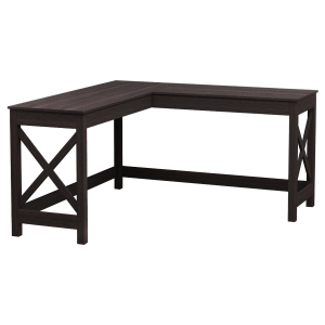 HOMCOM 57" L-Shaped Corner Desk, Computer Home Office Desk and Writing Table, Brown