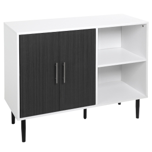 HOMCOM Sideboard Storage Cabinet with Adjustable Shelf, Free Standing 2-Door Kitchen Cupboard for Dining Room, Hallway, Grey